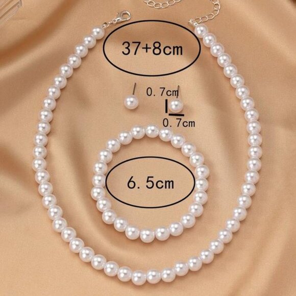 Akoya Pearl Jewelry Set with 925 Sterling Silver Clasp - Picture 5 of 5